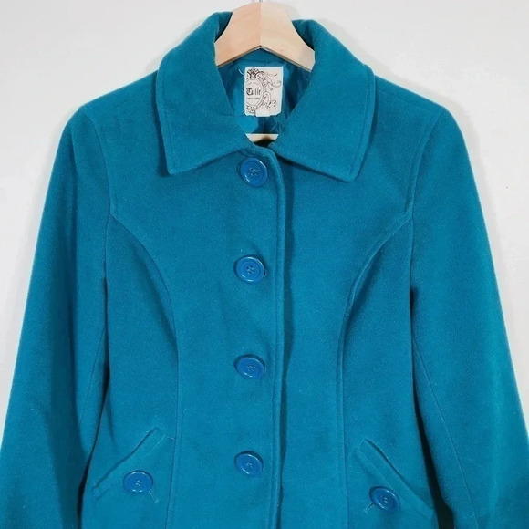 TULLE | TEAL BUTTON  COAT - Picture 2 of 11